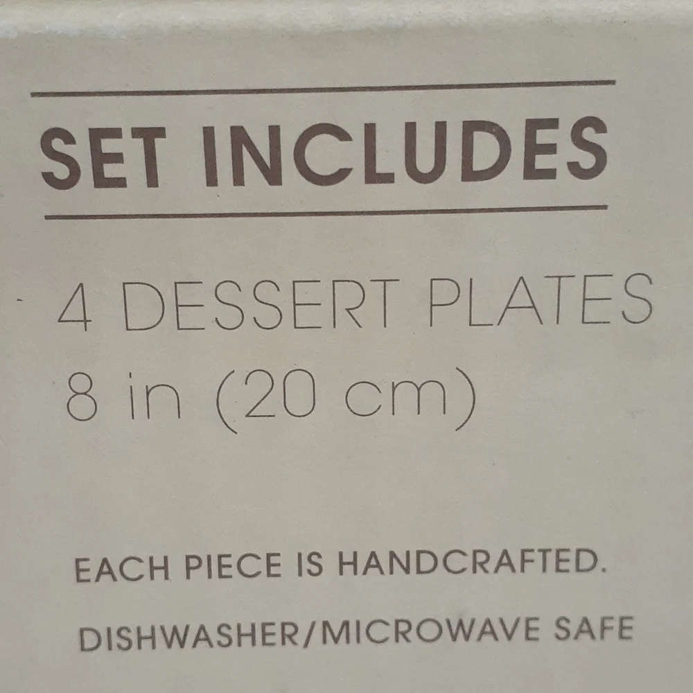 Gourmet Basics by Mikasa chocolat 4 PC ROUND Dessert Plate Set RARE Find New!
